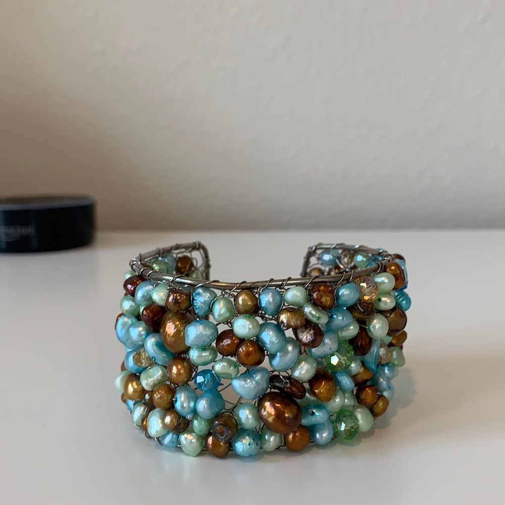Beaded cuff bracelet
